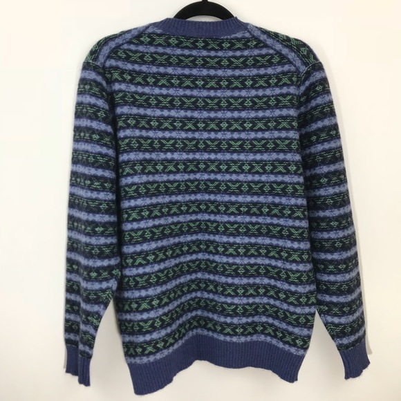 Peter Scott Wool Crewneck Sweater Geo Print Sz 42 - Picture 2 of 5